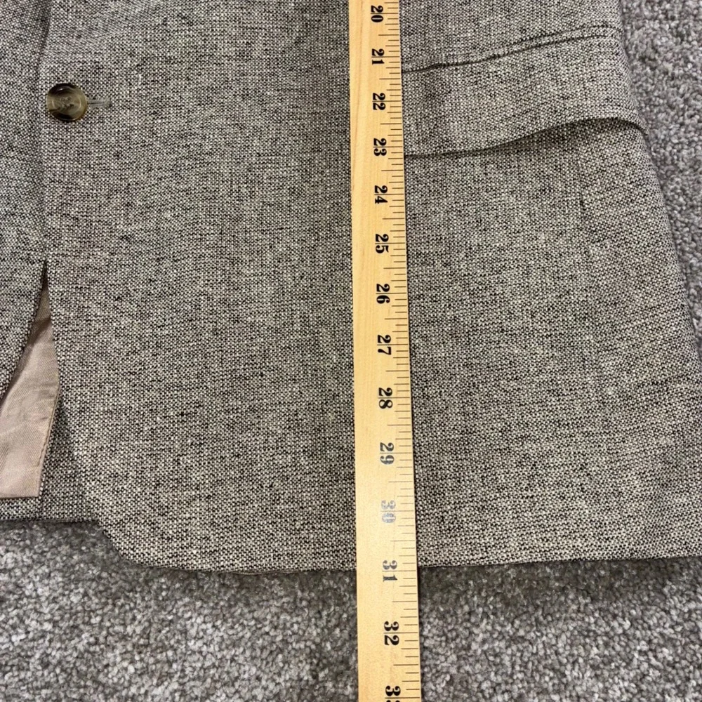 Gianfranco Ruffini Italy Mens 48R Blazer Jacket Tan Silk Tweed Sport Coat Career